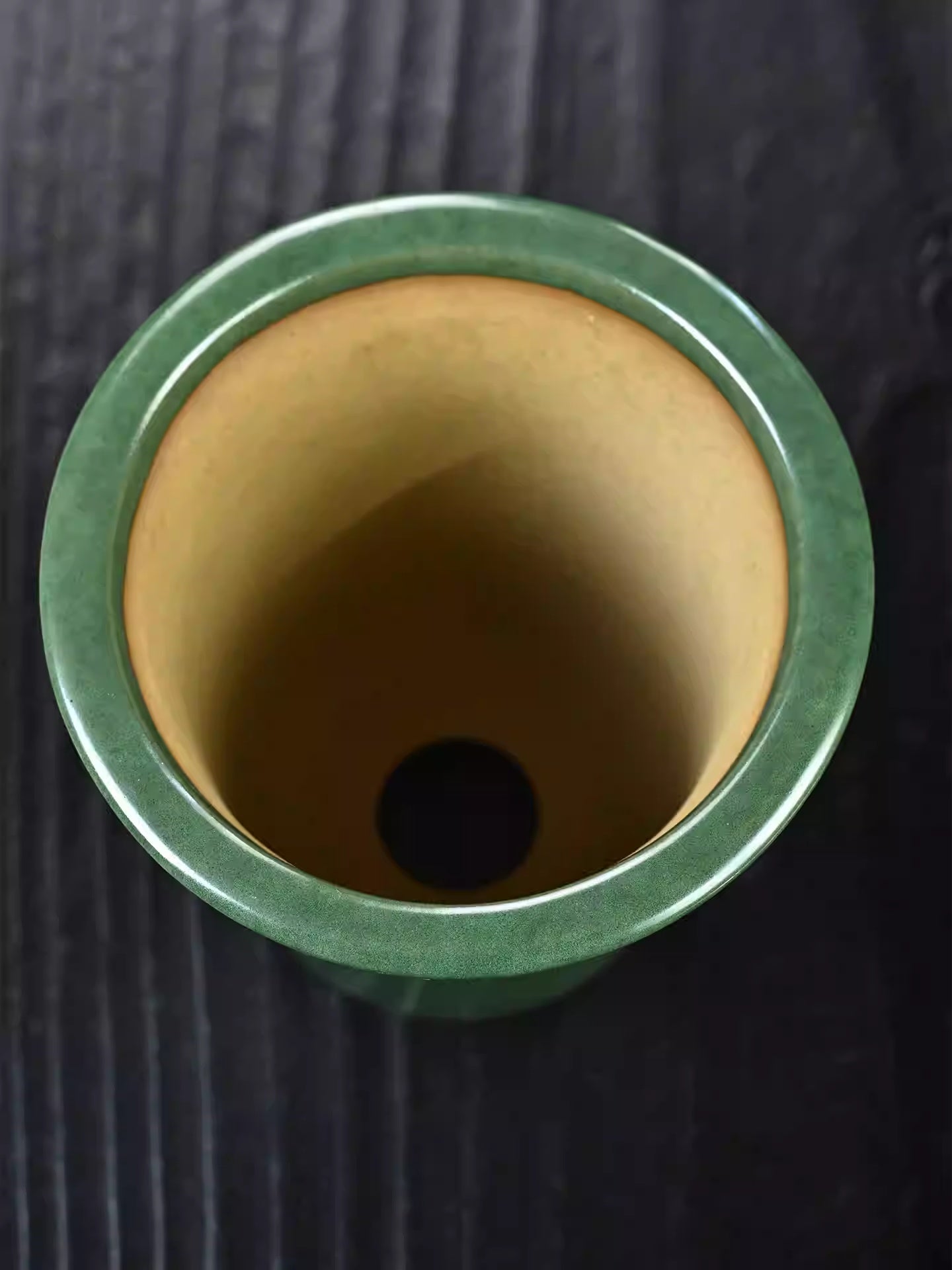 Zisha Ceramic Tea-foam Glaze Green-glazed Golden Bell Basin
