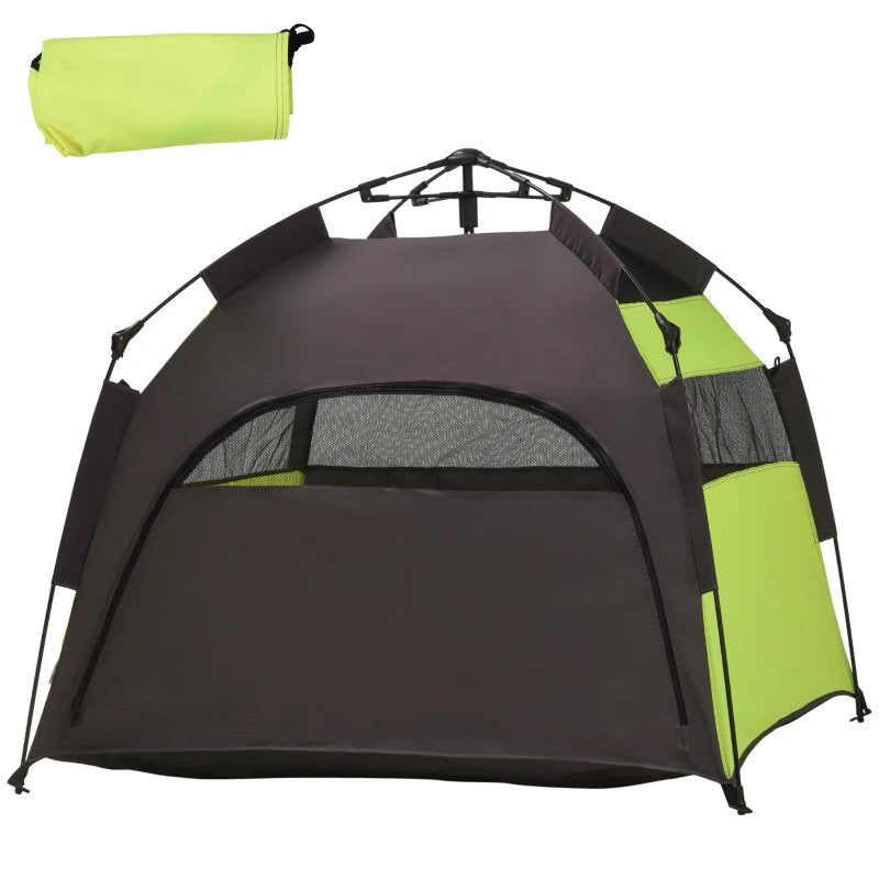 PawHut Pop Up Dog Tent For Extra Large And Large Dogs, Portable Pet Camping Tent With Carrying Bag For Beach, Backyard, Home, Green
