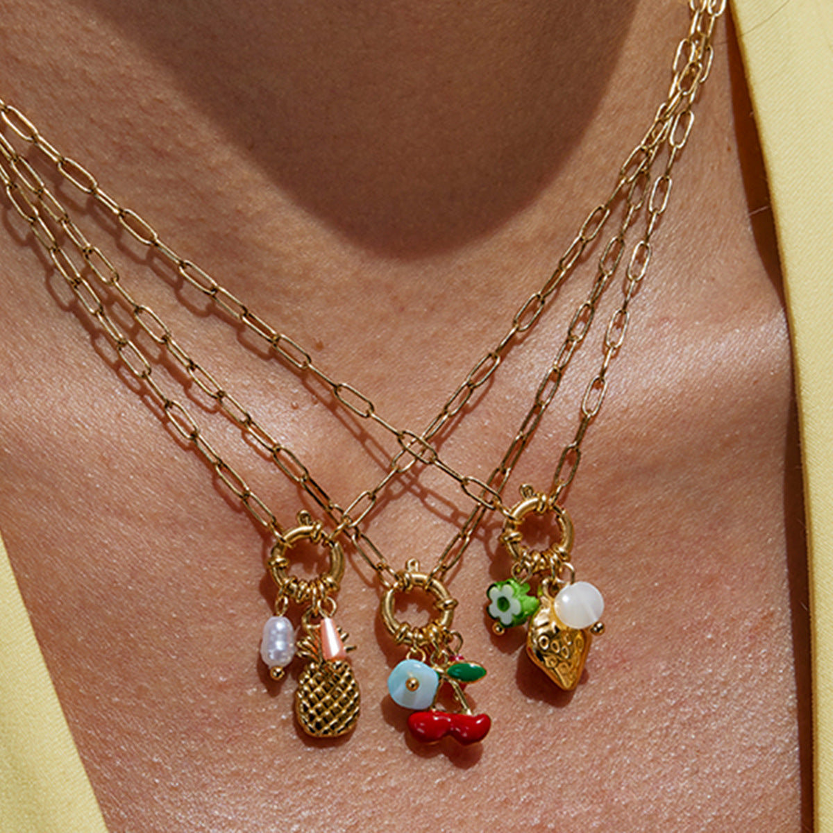 Stainless Steel Pearl Necklace Accessories High-grade Clavicle Chain Non-fading Titanium Steel Ornament