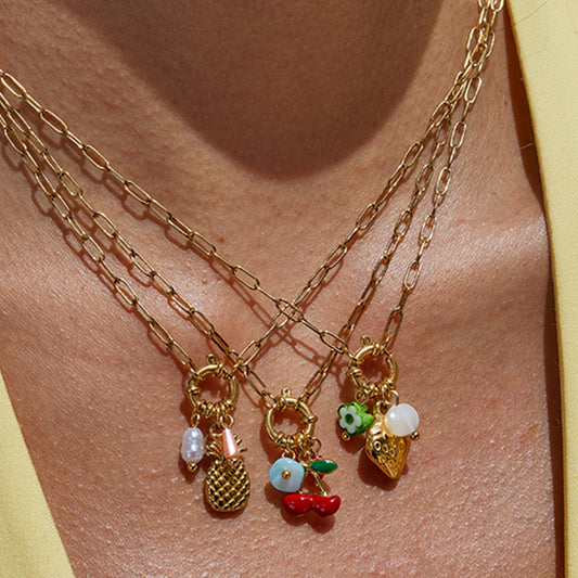 Stainless Steel Pearl Necklace Accessories High-grade Clavicle Chain Non-fading Titanium Steel Ornament