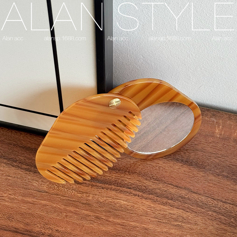 All-match Korean-style Acetate Mirrored Comb For Fall And Winter Multi-functional Mirror-comb