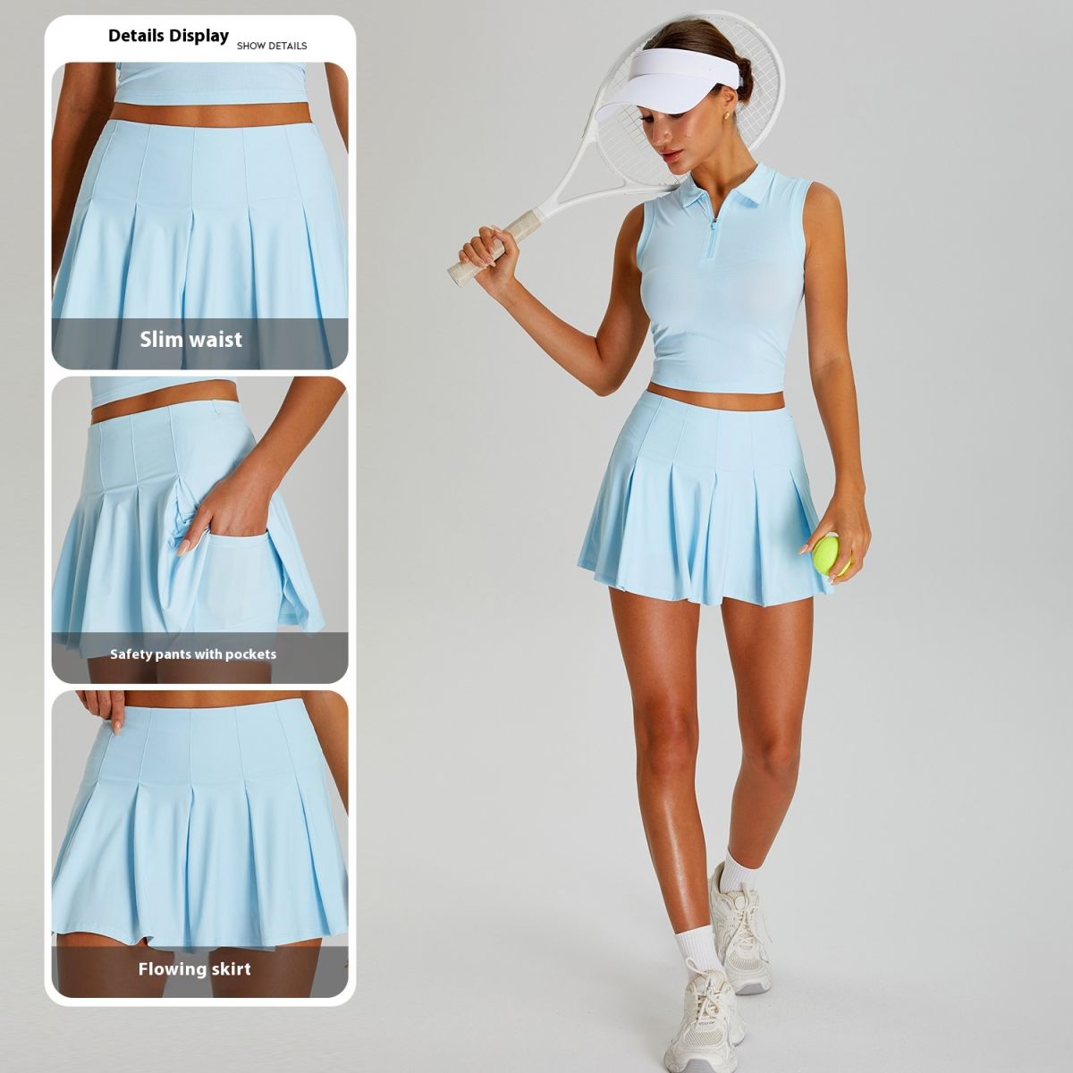 Women's Outdoor Sports UV Protection Tennis Suit Breathable Quick-drying Yoga Clothes Suit