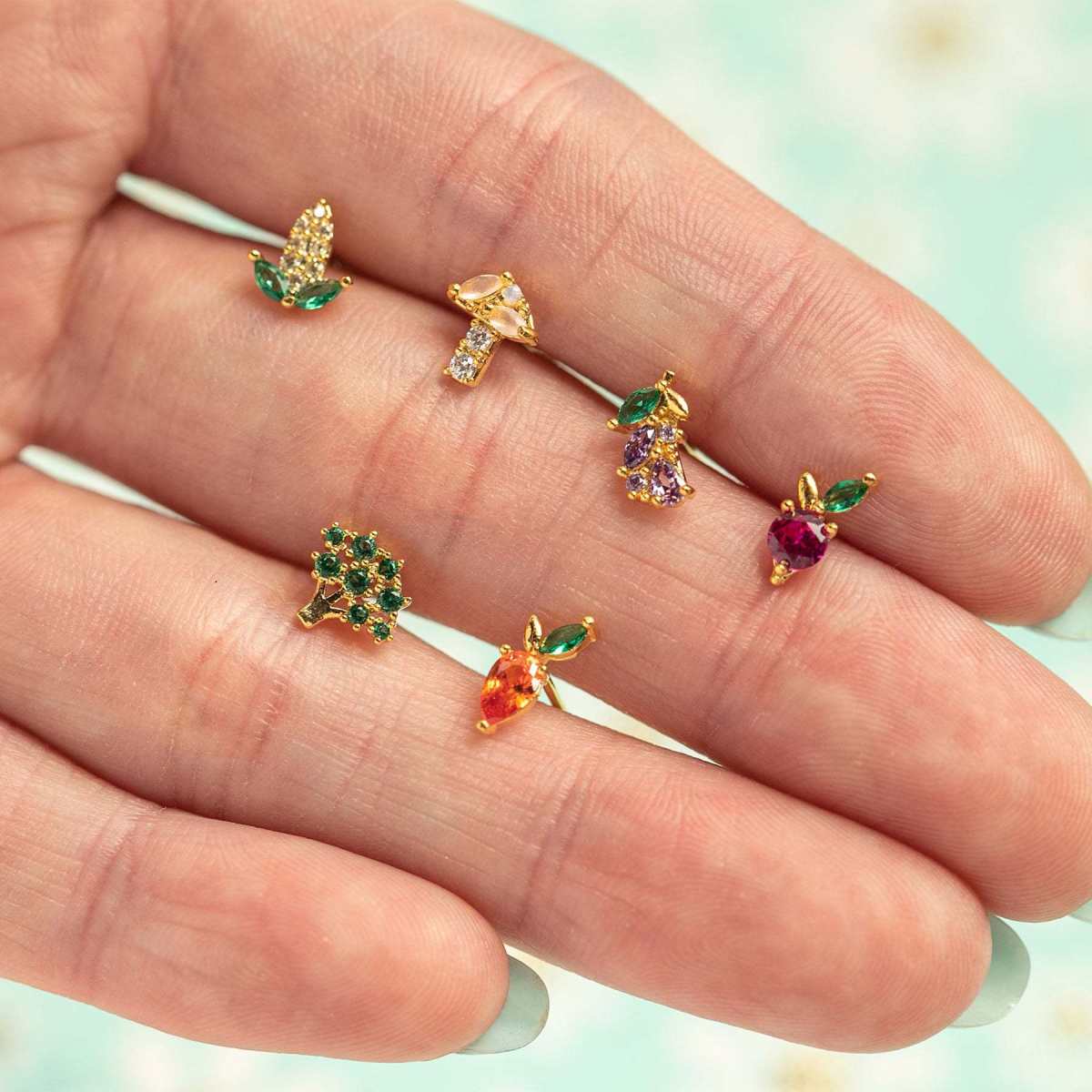 Oriental Pastoral Style Vegetable Ear Studs Creative Accessories