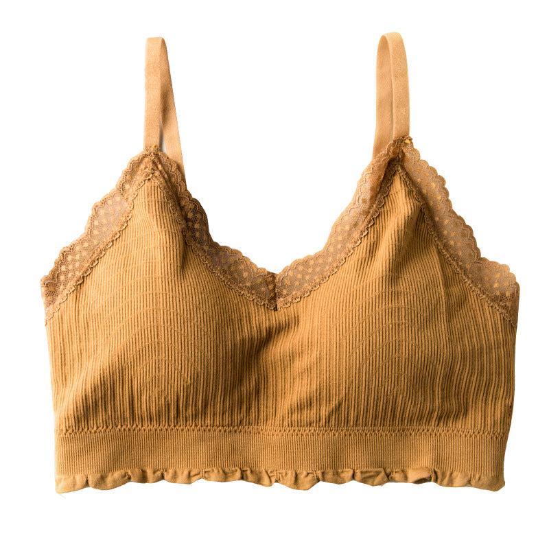 Beauty Back Sling Women's Lace Wireless Student Tube Top Push Up With Breast Pads Bra