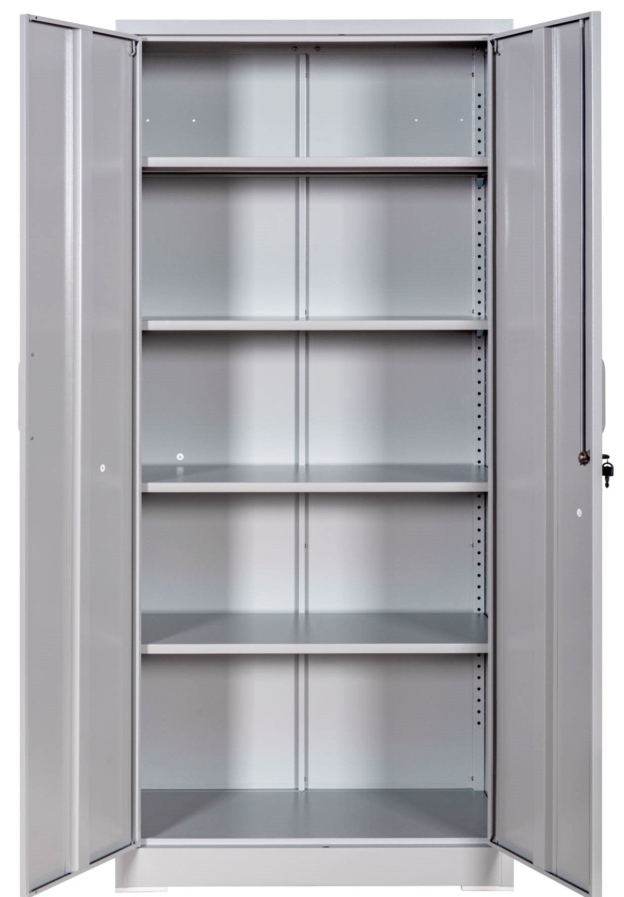 Container Furniture Direct Ironclad 71   Metal Storage Cabinet With Locking Doors And 4 Adjustable Shelves, Heavy-Duty Steel Cabinet For Garage, Laundry, Office, Or Warehouse, Gray