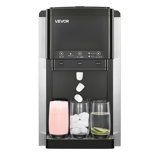 Water Dispenser With Ice Maker, 3-in-1 Countertop Water Dispenser, 35 LBS 24H, 12 Cubes 7 Min Fast Ice Making With 4 LBS Storage, Bullet Crushed Ices & Cold-Water, For Home, Kitchen, Party