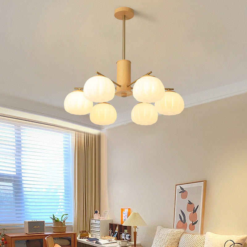 Log-style Cream-colored Living Room Chandelier For Home Use