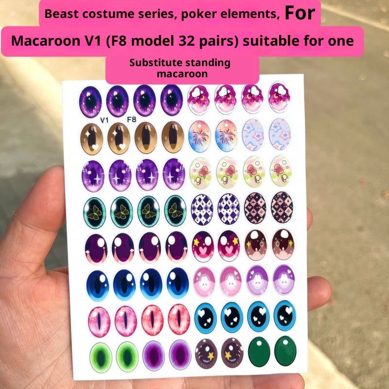 Macaron Colored Contact Lens Makeup Eye Stickers, Handmade DIY Doll Eyelash Stickers, Sit-down Stickers Eyes