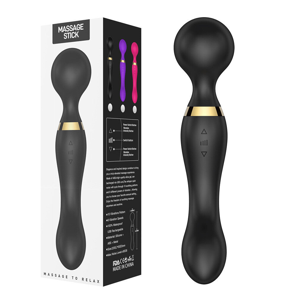 20 Speeds-Silicone-Double-Head-Big-Full-Body-Massager-Vibrator-Mute Rechargeable