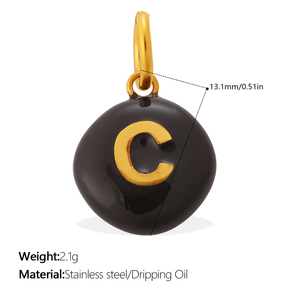 Dopamine Color Blending 26 Letter Bead Bead Pendant - Stainless Steel - Suitable For DIY Hand Chains And Necklaces Accessories