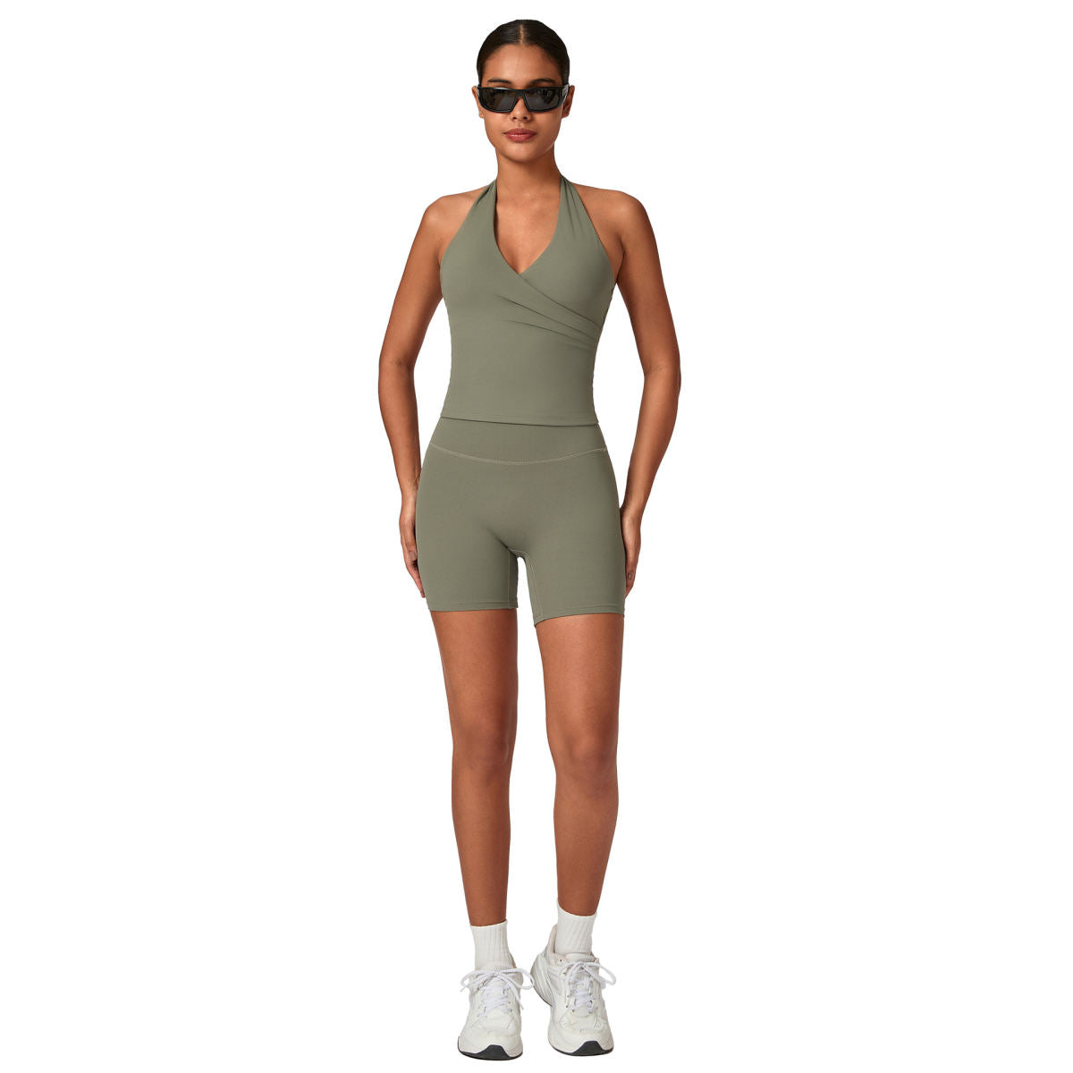 Cross-border Halter-Neck Fitness Yoga Set Tank Top