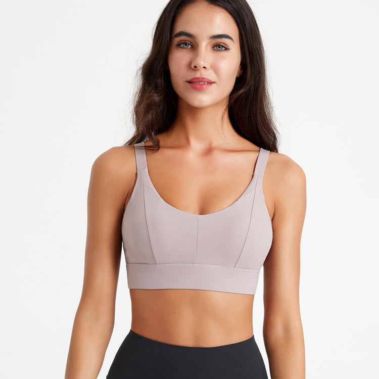 High-intensity Shock-absorbing Compressive Sports Bra For Women, Integrated Cup Design, Suitable For Running, Fitness And Yoga With Beautiful Back Design