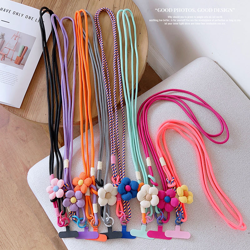 Crossbody Flower Woven Halter Mobile Phone Lanyard