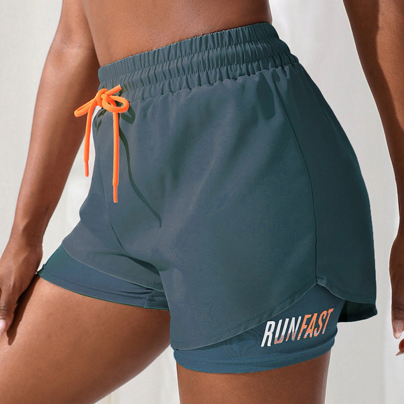 Anti-exposure Yoga Pants Casual Quick-drying Running Breathable Fake Two-piece Fitness Pants