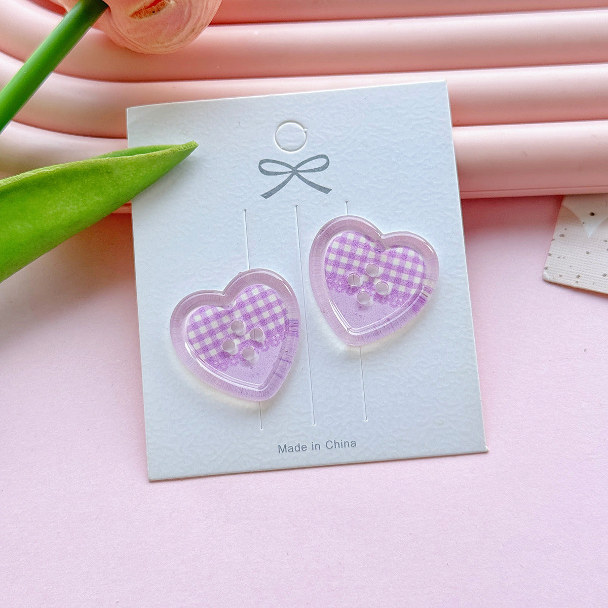 Four-hole Heart Button DIY Accessories