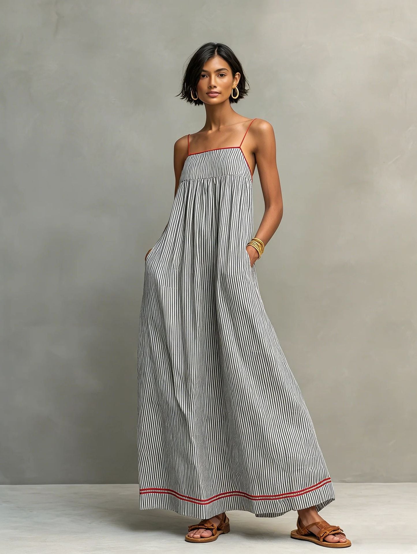 Seasonal Fashion Casual Strapless Sleeveless Long Dress