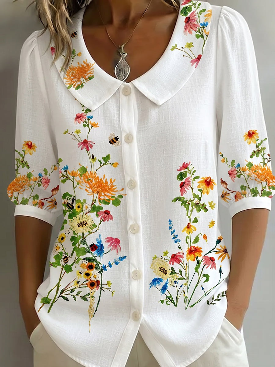 Womens Casual Fashion Printed Short-sleeve Top