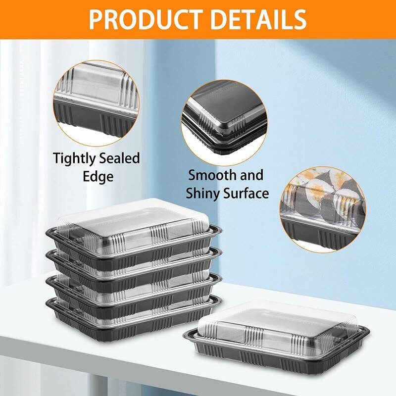 Packing Box Buffet Trays With Lids 10-Pack, Large Rectangle Sandwich Platter Trays, Reusable & Sturdy Catering Trays For Freshness, Ideal For Party Food, Events & Home Use