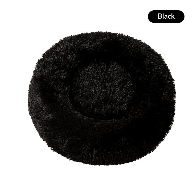 Round Plush Pet Bed, Winter Warmth For Dogs And Cats