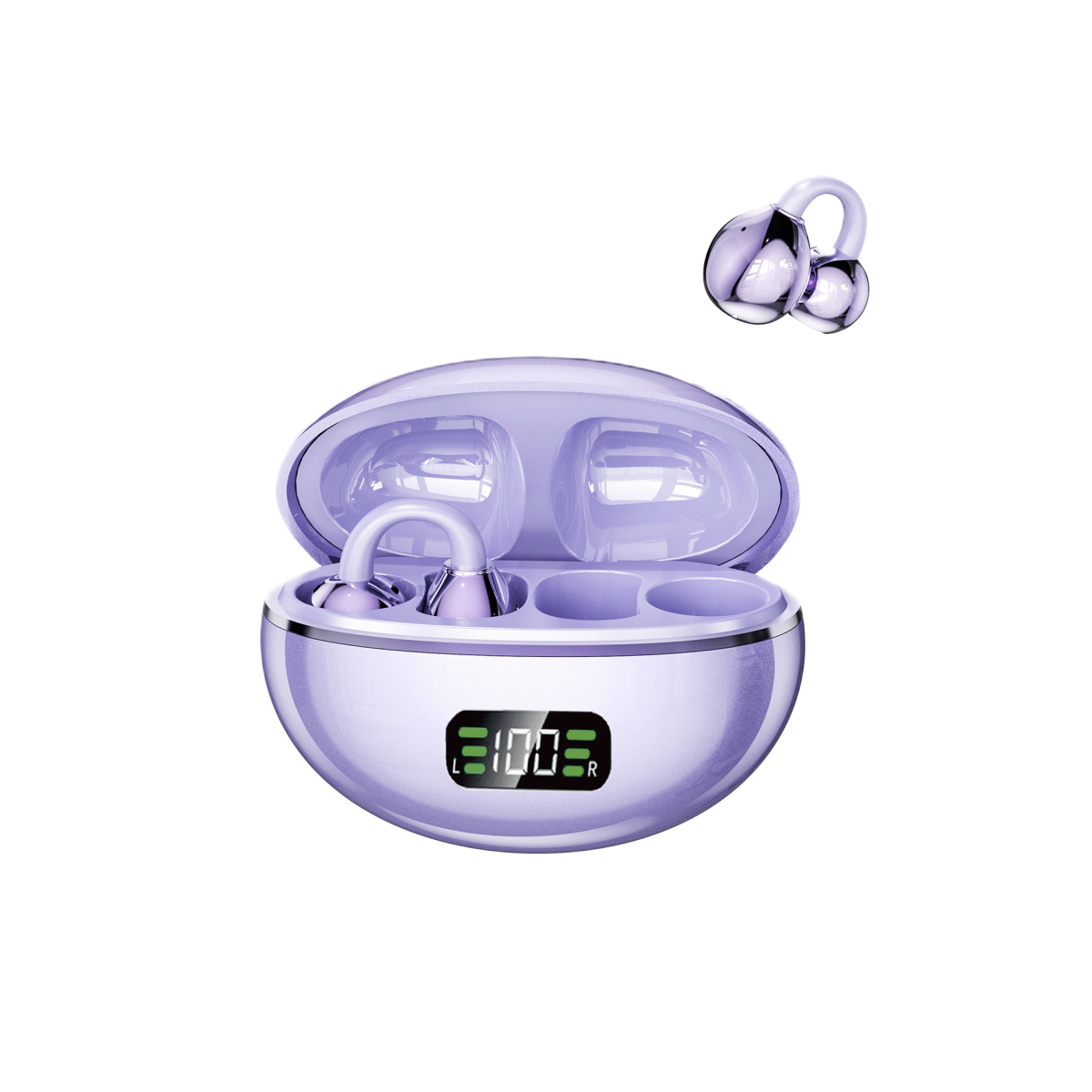 KP-206 New Wireless Bluetooth Earbuds Digital Battery Display OWS High Fidelity Audio Clip-On Design Export-Ready Factory Stock Gift Item