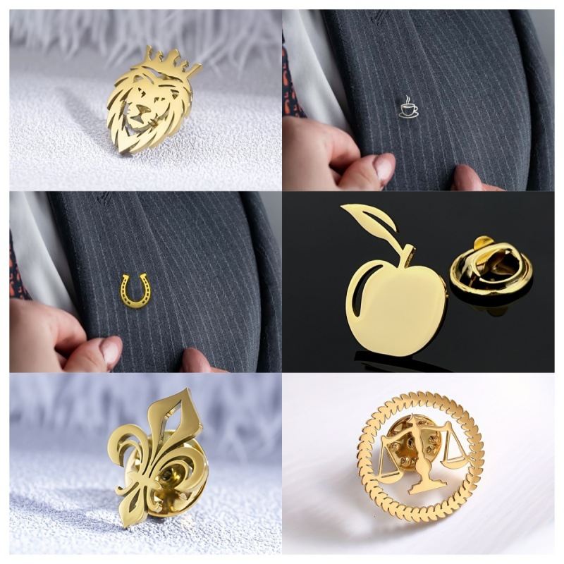 Little Lion Coffee Cup Apple Shape Badge Suit Accessories Creative Men's Brooch