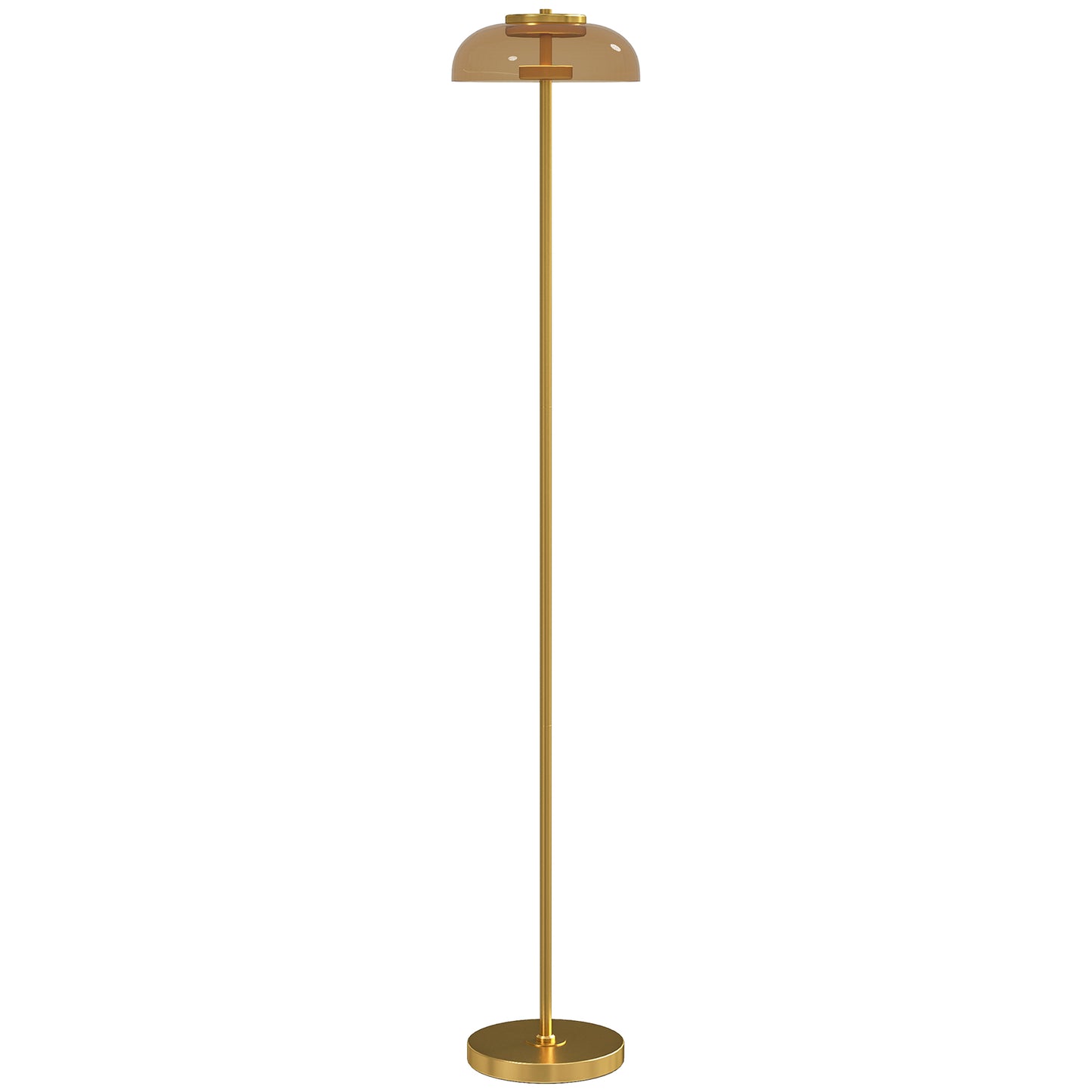 LED Stehlampe Wohnzimmer, Stehleuchte Mit 3000 K Warmem Licht, Fußschalter, 25 X 25 X 134 Cm, Messing