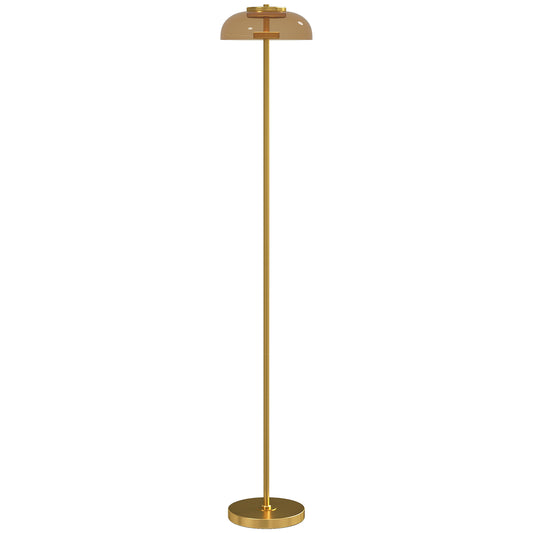 LED Stehlampe Wohnzimmer, Stehleuchte Mit 3000 K Warmem Licht, Fußschalter, 25 X 25 X 134 Cm, Messing