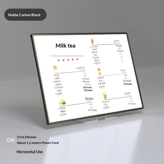 Luminous Menu Display Board Milk Tea Shop Design