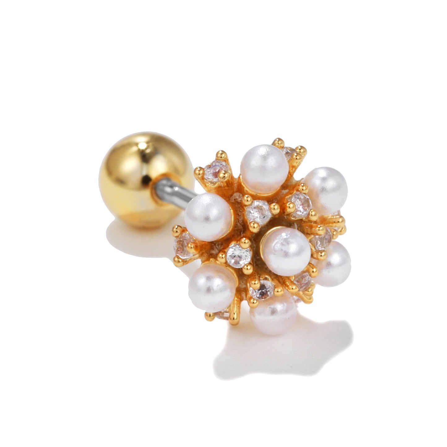 Korean-style Tassel Flower Screw Ball Ear Cartilage Piercing