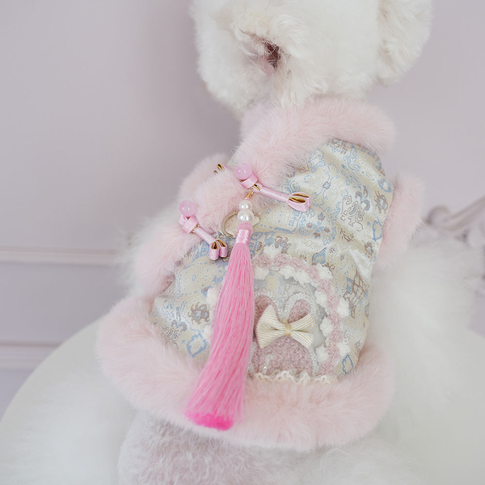 Chinese-style Tasseled Pet Clothing For Fall And Winter