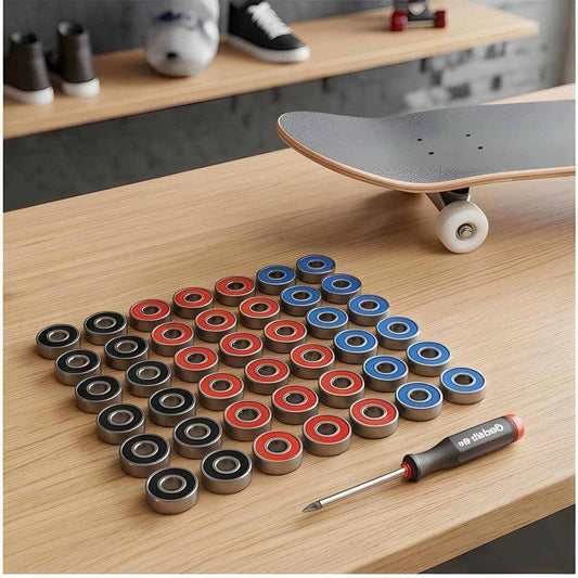 Skateboard Bearings, 10-Piece Set In Black, Blue, And Red For Wheels And High-Performance Sports Equipment—Party Accessories Set