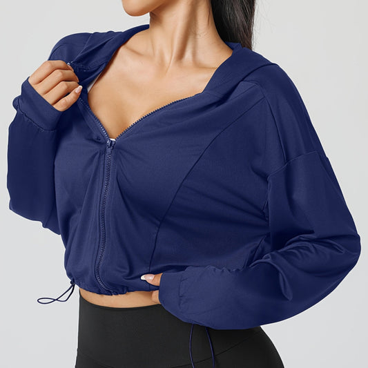 Cropped Sports Jacket Comfortable Yoga Wear For Fitness Training
