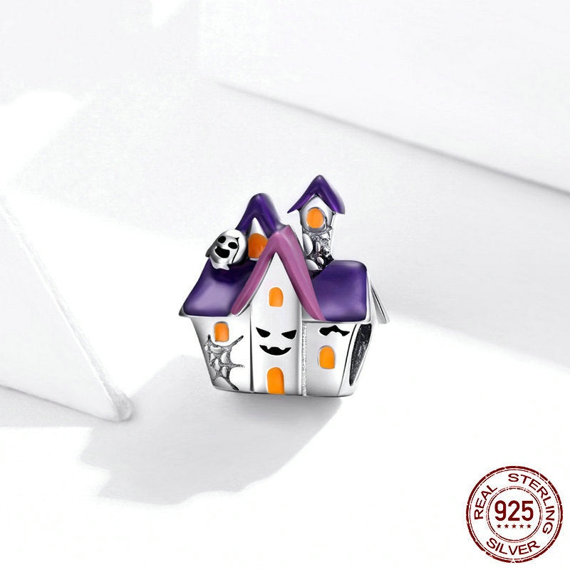 Purple Halloween Haunted House Diy Loose Beads Accessories