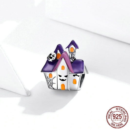 Purple Halloween Haunted House Diy Loose Beads Accessories