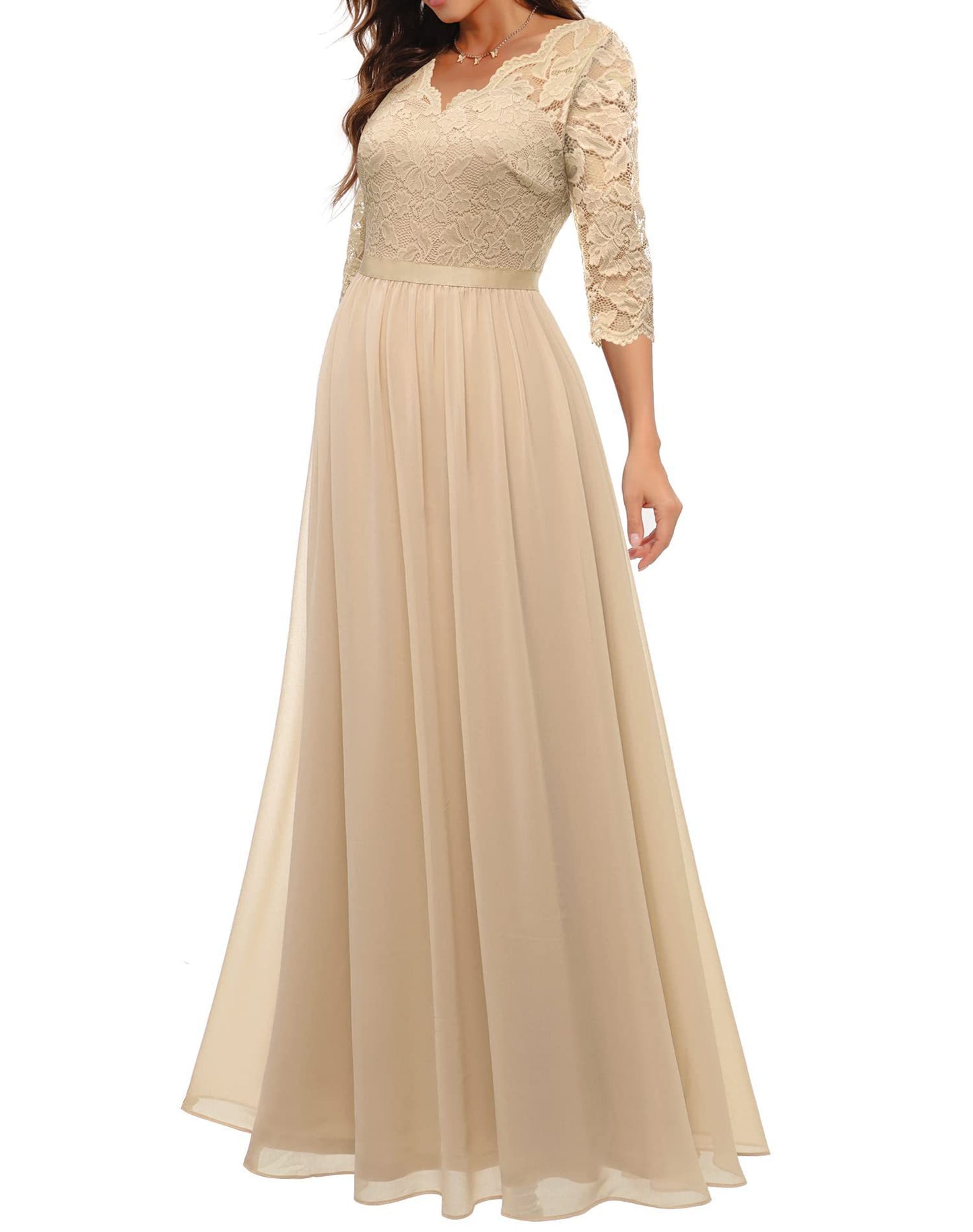 Best Seller Dress Lace Long Patchwork Waist-tight Noble Dress