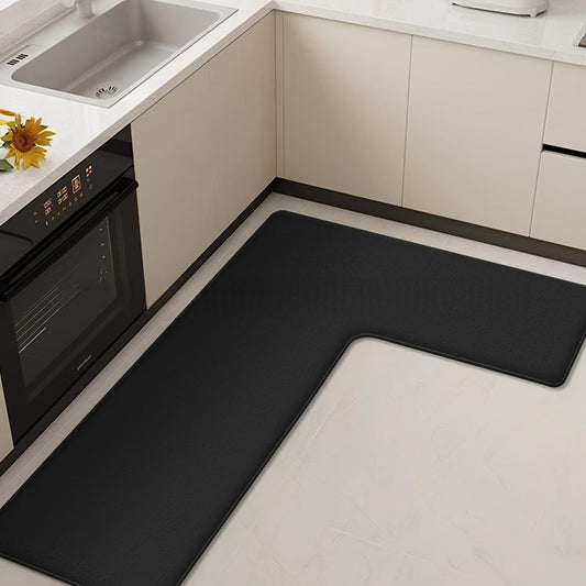 Coral Fleece Floor Mat L-shaped Kitchen Rug Stain-resistant And Easy To Care For