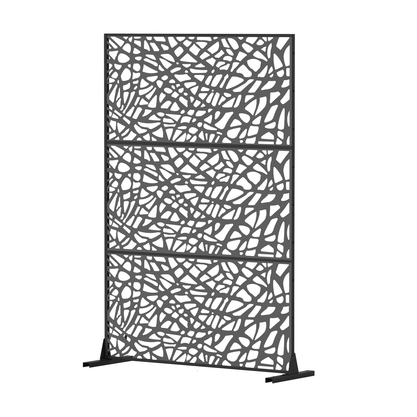 Metal Privacy Screens And Plastic Panels With Free Standing, Freestanding Outdoor Indoor Privacy Screen, Decorative Privacy Screen For Balcony Patio Garden, Room Divider, Mesh Shape