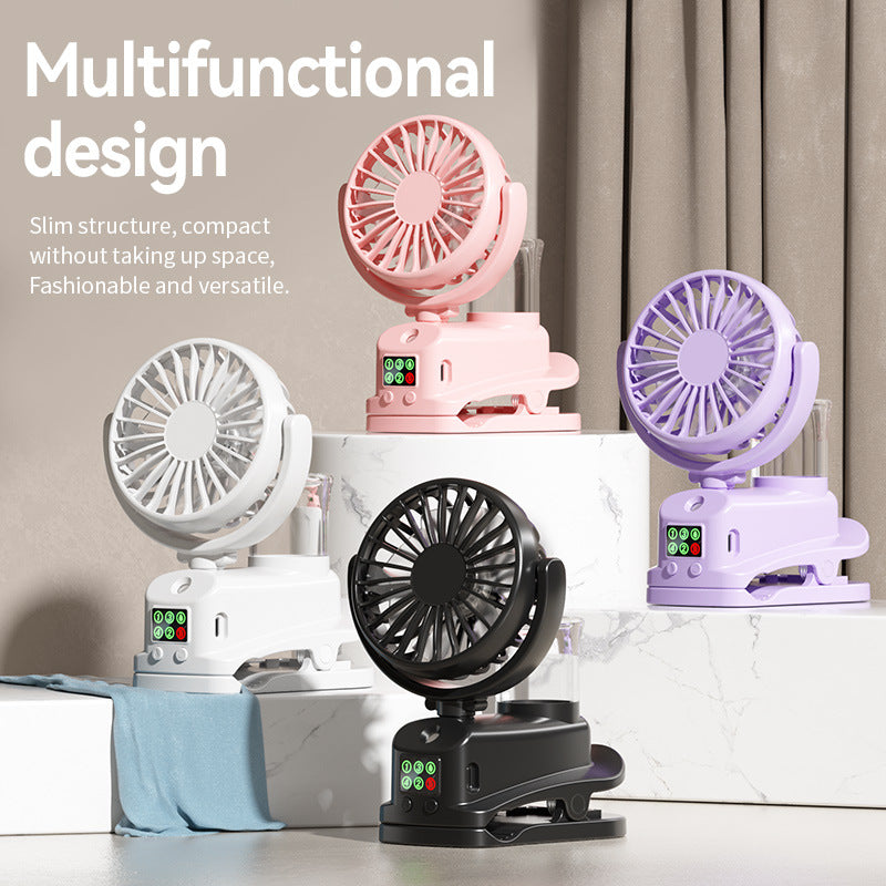 Spray Hydration Handheld Multi-function Clip Fan