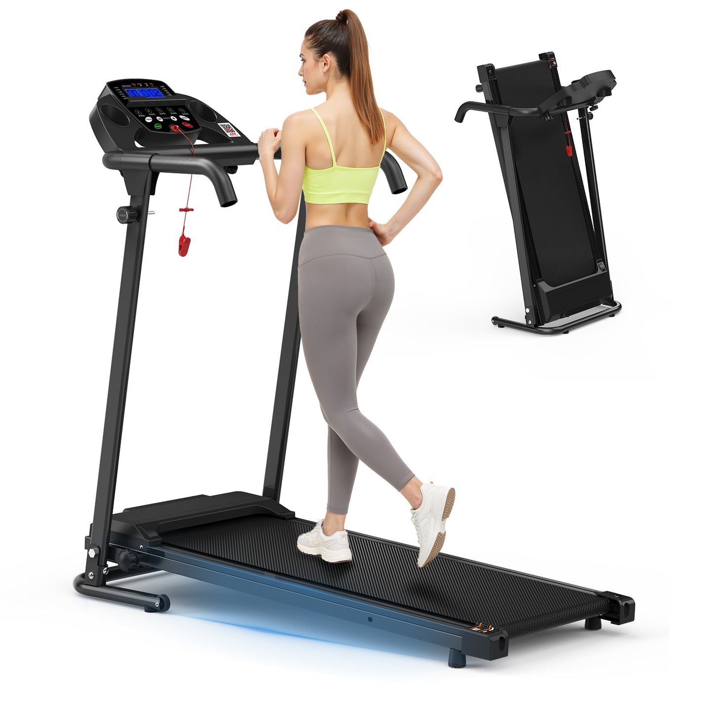 Desk Treadmill For Household, Compact Desktop Treadmill For Portable Treadmills, 2-in-1 Treadmill For Walking, Running And Jogging, Treadmill With Weight Of 120kg,APP
