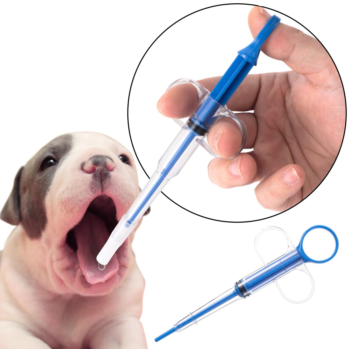 Cat Pill Shooter, Pill Popper For Cats & Dogs, 2-in-1 Pet Piller  Anti-drop Syringe For Tablets & Liquid. Easy Admin For Small Animals. Soft Rubber Tip Protects Gums