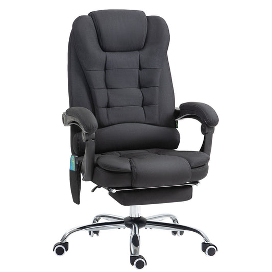 Vinsetto Six-Point Massage And Heated Office Chair - Black