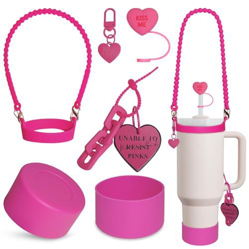 Water Bottle With Accessories Including A 3040-inch Handle And Straw
