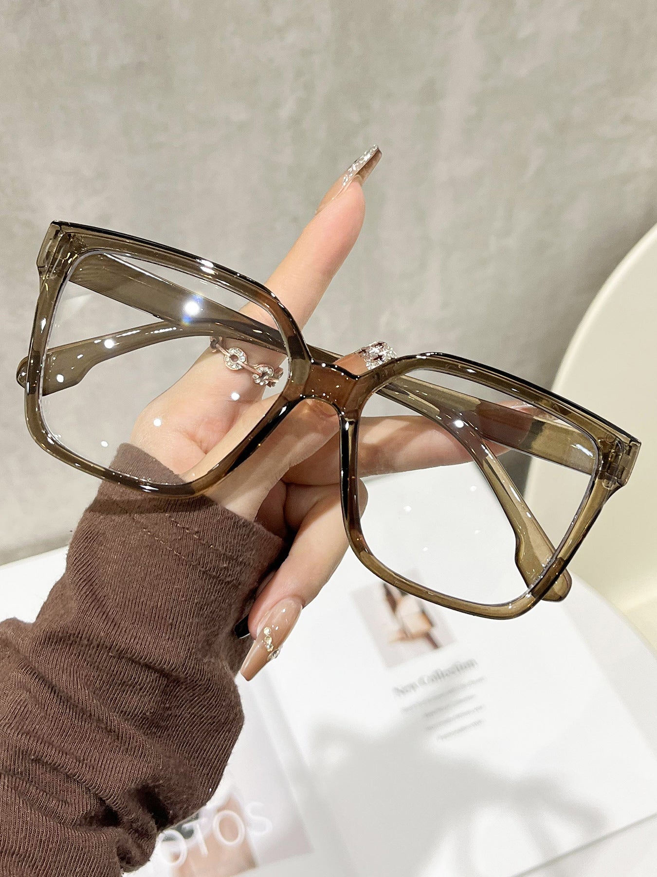 New Cross-border Korean-style Trendy Square-frame Glasses