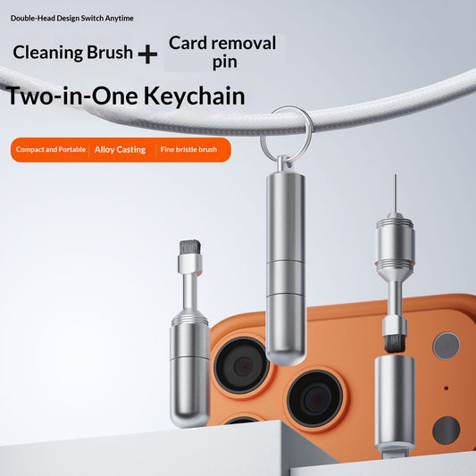 Card Pin With Cleaning Brush For Charging Port And Headphone Jack To Sweep Away Dust