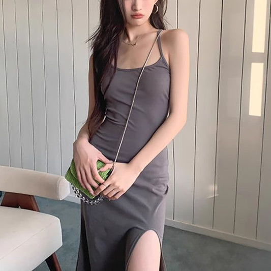 Women's Korean-style Backless Hollow-out Tie Dress