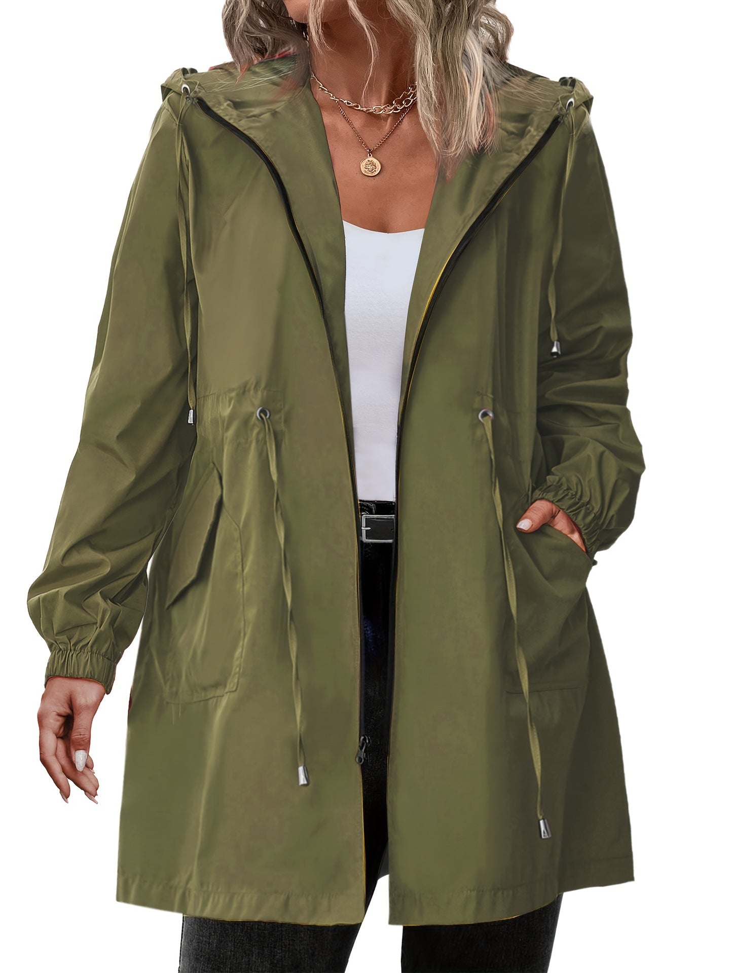 Plus-size Womens Outdoor Sportswear Lightweight Windbreaker