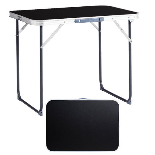 2.3ft  Portable Aluminum Folding Camping Table, Indoor Outdoor Lightweight Foldable Picnic Desk, 70-50cm Heavy Duty Small Fold Up Table