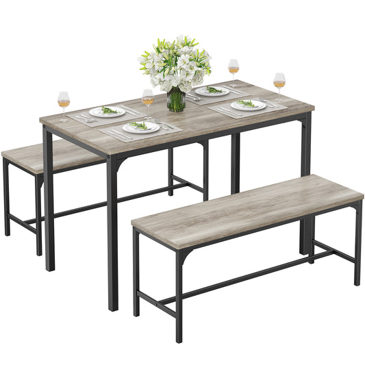 Dining Table, Dining Table Set That Can Accommodate 4 People And Is Equipped With Benches, Simple Assembly Kitchen Table