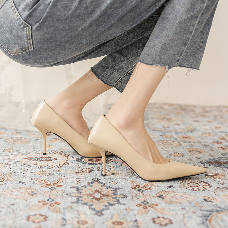 Womens Stiletto-heel Pointed-toe Low-cut Office Pumps