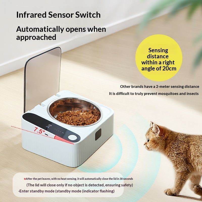 Smart Cat Bowl With Automatic Lid Opening For Pet Dogs